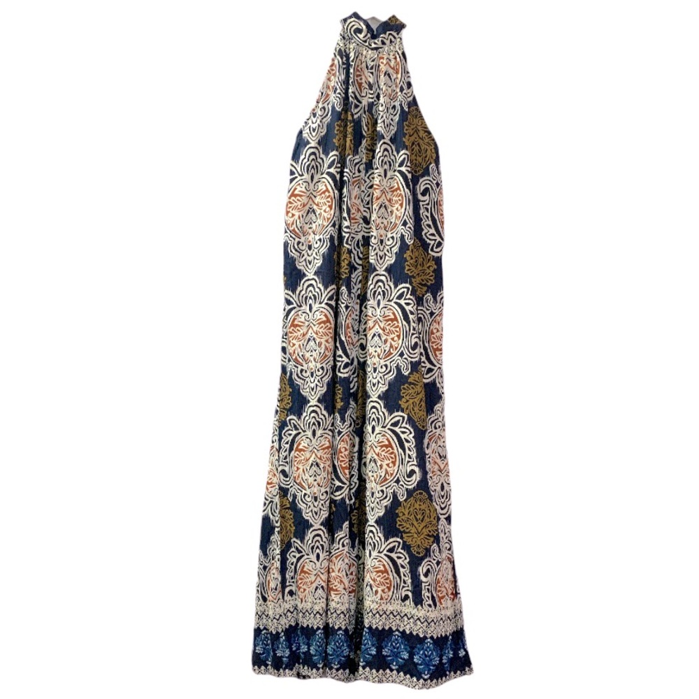 Ashley Stewart NEW Halter Jumpsuit 18/20 Peacock Wide Leg Palazzo Romantic Party